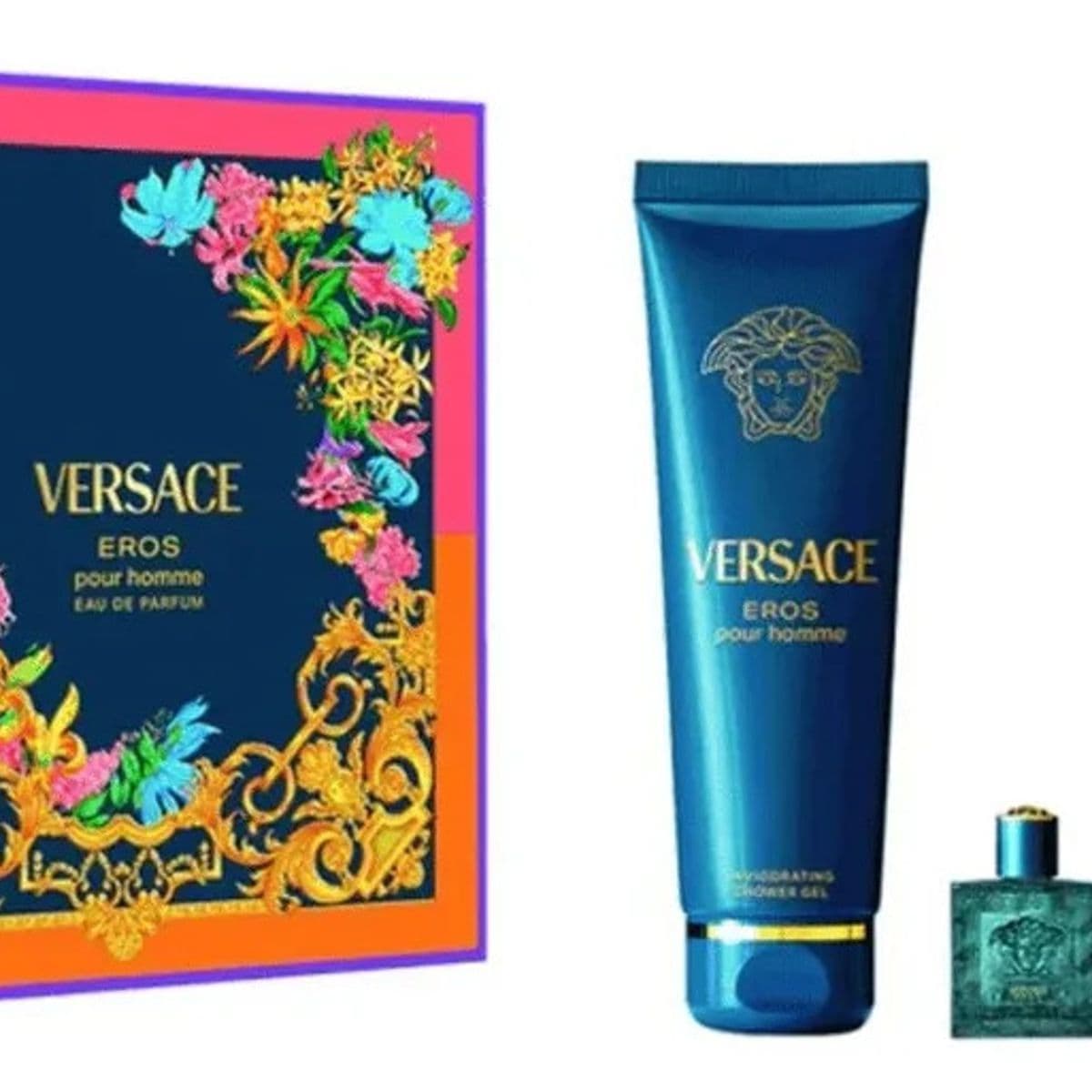 Versace SET Eros EDP Pour Homme 100 ml + Mini 5 ml + Gel De Ducha 150 ml (H) 2