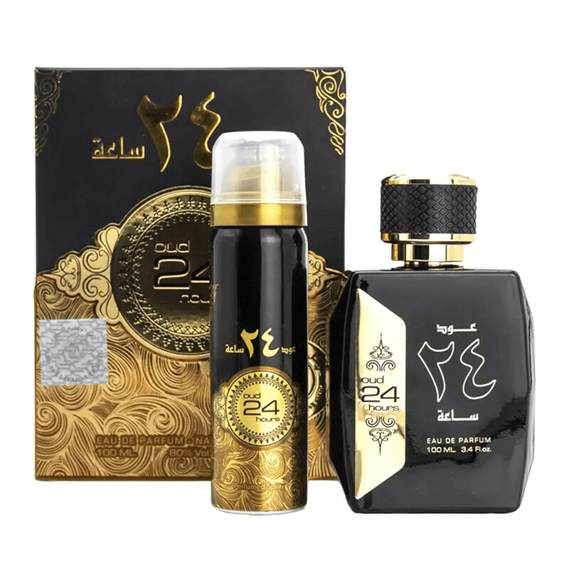 Ard Al Zaafaran Unisex Oud 24 Hours Gift Set DUP (Black Orchid)